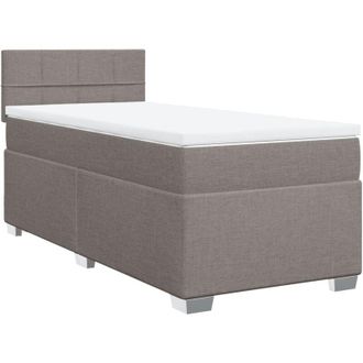 vidaXL Vidaxl - Cama Box Spring Con Colch&oacute;n Tela Gris Taupe 90x190 Cm