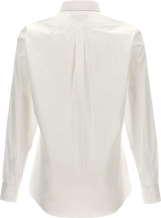 Dolce & Gabbana Logo-Embroidered Cotton Poplin Shirt - White