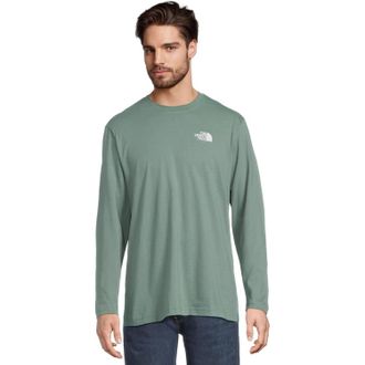 The North Face Evolution T-Shirts Mens Green Cotton Long Sleeve GBO2103