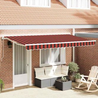 vidaXL Toldo Retr&aacute;ctil Manual Rayas Multicolor 400x200 Cm Tela Vidaxl