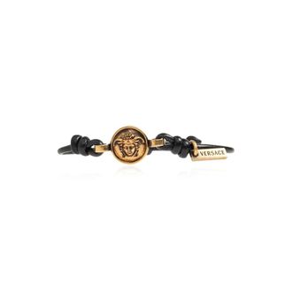 Versace Bracelets, unisex, Black, Size: ONE SIZE Medusa Leather Bracelet