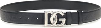 Dolce & Gabbana Black Logo Buckle Belt
