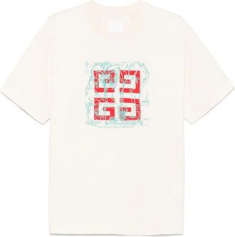Givenchy T-Shirts, male, White, S, Embroidered motif crew neck t-shirts
