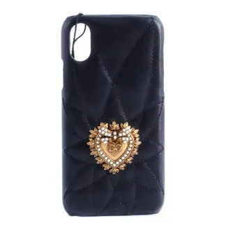 Dolce & Gabbana Phone Accessories, female, Black, Size: ONE SIZE Devotion Case iPhone X / XS