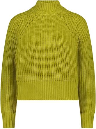 Betty & Co Truien & Vesten, Dames, Groen, XL, Gebreide trui met opstaande kraag