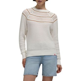 Hunter Pointelle Knit Cotton Sweater in Snow-White at Nordstrom Rack, Size X-Small