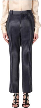 Tom Ford Nadelstreep Broek - Dames - Straight fit broeken - Blauw - S - Leer - Broeken