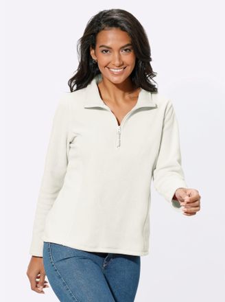 Casual Looks Fleeceshirt CASUAL LOOKS Fleece-Shirt, Damen, Gr. 36, beige (ecru), 100% Polyester, meliert, unifarben, Shirts Fleeceshirt
