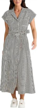 Brave & True Portia Midi Dress In Black/ White