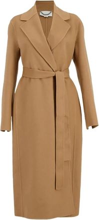 Stella McCartney Camel Wikkeljas met Zelfbindriem - Dames - Jas met riem - Bruin - L - Jassen