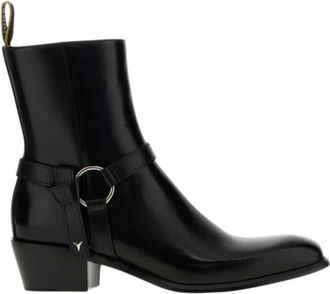 Fendi Black Leather Harness Boots