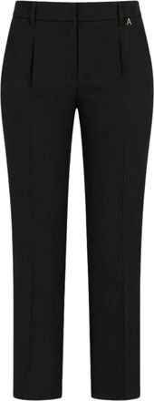 Twinset Actitude Cropped Broek - Dames - Vrijetijds broeken - Zwart - XS - Leer - Broeken