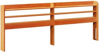 vidaXL Cabecero De Cama Con Estantes Madera Maciza Pino Marr&oacute;n 180 Cm Vidaxl