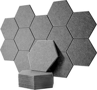 OEM Paneles Ac&uacute;sticos Hexagonales - 30 X 26 X 1 Cm - Para Estudio De Grabaci&oacute;n Oficina Espacio De Trabajo - Lote De 12