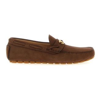 Valentino Garavani Schoenen, Heren, Bruin, 44 EU, Leer, Driver Fastaway Loafer