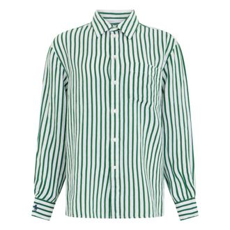 Polo Ralph Lauren Classic Fit Striped Linen Shirt - female - Polo Ralph Lauren - Shirts - Green - XS - Blouses & Shirts