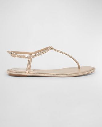 Rene Caovilla Strass T-Strap Thong Sandals