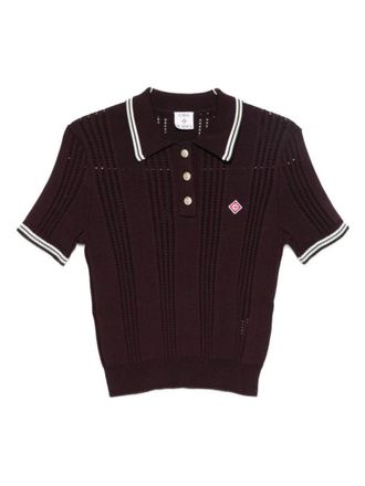Casablanca Perforated Polo Shirt With Logo