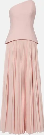 Solace London Britt pleated strapless gown