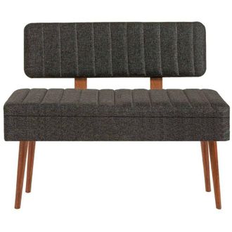 Dmora Panca Salento, Panchina multiuso, Seduta per ospiti, Cassapanca multifunzione, 90x39h40 cm, Noce e Antracite - Dmora