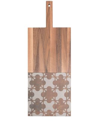 knIndustrie contrast-detail wool cutting board - Marrone