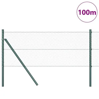 Berkfield Home Hexagon Fence Green 0.6x100 m Steel