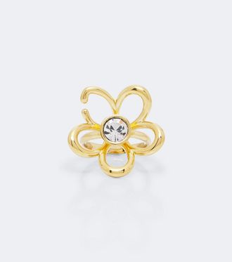 Oscar De La Renta Crystal-embellished floral ring