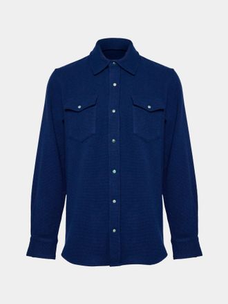 God's True Cashmere Blue Lagoon Cashmere Shirt Size: XL