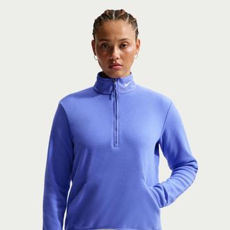 Nike Womens Therma-FIT Victory Long-Sleeve 1/2-Zip Golf Top in Blue | DA3236-570