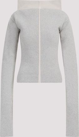 Rick Owens Womens Cowl Pullover - Light Grey Cashmere - Size Medium