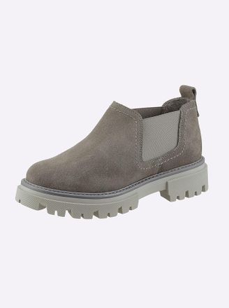 Heine Stiefelette HEINE, Damen, Gr. 35, grau, Leder, Rindsleder, Veloursleder, Schuhe Stiefelette