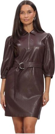 Aaiko Semira PU 689 - Dames - Jurken - Bruin - Maat: XL Leer