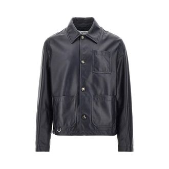 Loewe Nappa leather and nylon workwear jacket Man 50