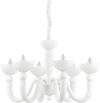 Ideal Lux Ideal Lux - Bon Bon - 6 Light Multi Arm Chandelier White Finish, E14