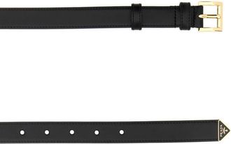 Prada Womens Leather Belt Black Calfskin