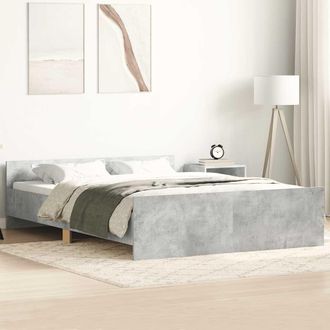 vidaXL Estructura De Cama Con Cabecero Piecero Gris Hormig&oacute;n 140x200cm Vidaxl