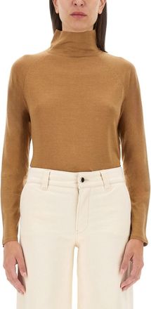 Kiton Brown Solid Turtle Neck Sweater