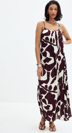 FRNCH Womens Contrasting abstract print satiny dress