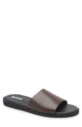 BOSS Darrel Slide Sandal in Dark Brown at Nordstrom Rack, Size 12Us / 11Uk