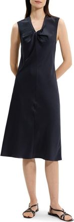 Theory Twist Scoop Satin Dress in Nocturne Navy at Nordstrom, Size 00