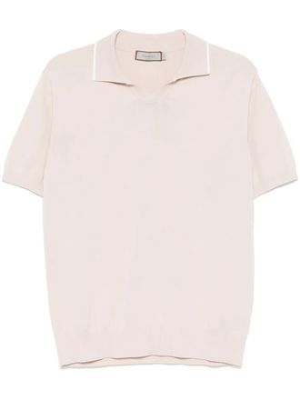 Canali Fijngebreid T-shirt - Beige