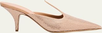 Ferragamo Arvil Crystal Leather Mule Pumps