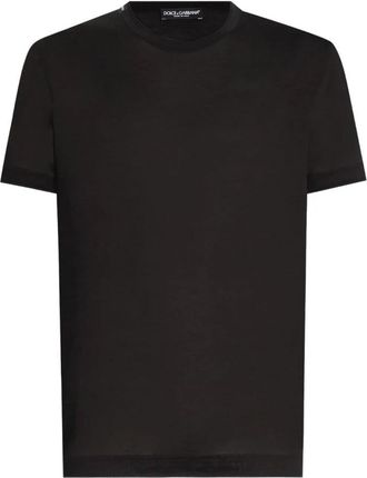 Dolce & Gabbana T-shirt van gem&ecirc;leerde jersey - Heren - T-shirts - Zwart - XL - Leer - Tops