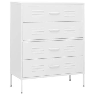 vidaXL Armario De Cajones De Acero Blanco 80x35x101,5 Cm Vidaxl