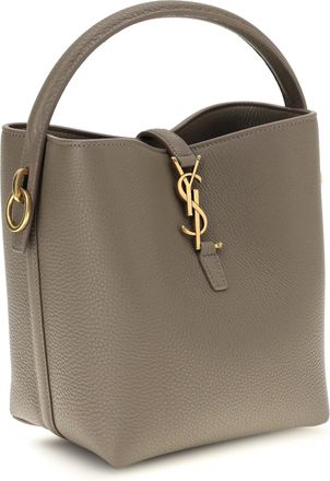 Saint Laurent Womens Le 37 Bucket Bag Plaza Taupe Calf Leather Bos Taurus