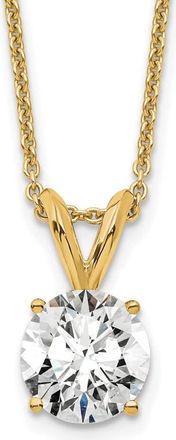 Diamond2Deal 14k Gold 3/4 Ct Round Lab Grown Diamond Solitaire Pendant Necklace 18 Clarity VS, Color G-H