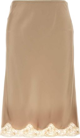 Saint Laurent Beige Satin Skirt