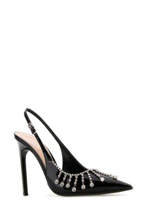 Gucci Womens Black Leather Pumps Nero Scarpe Con Tacco
