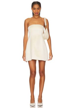 WeWoreWhat Strapless Peplum Mini Dress In Ecru