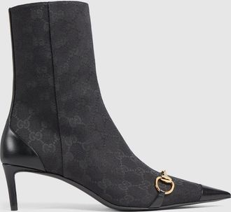 Gucci Womens Donna Bootie, Black, GG Canvas